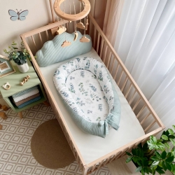 Protectie somn - Baby Nest vafe cu mix de flori- menta